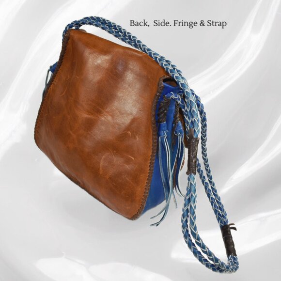 One of a Kind Handmade Leather Boho Crossbody Purse | Artisan Saddle Bag Purse - Picture 6 of 13